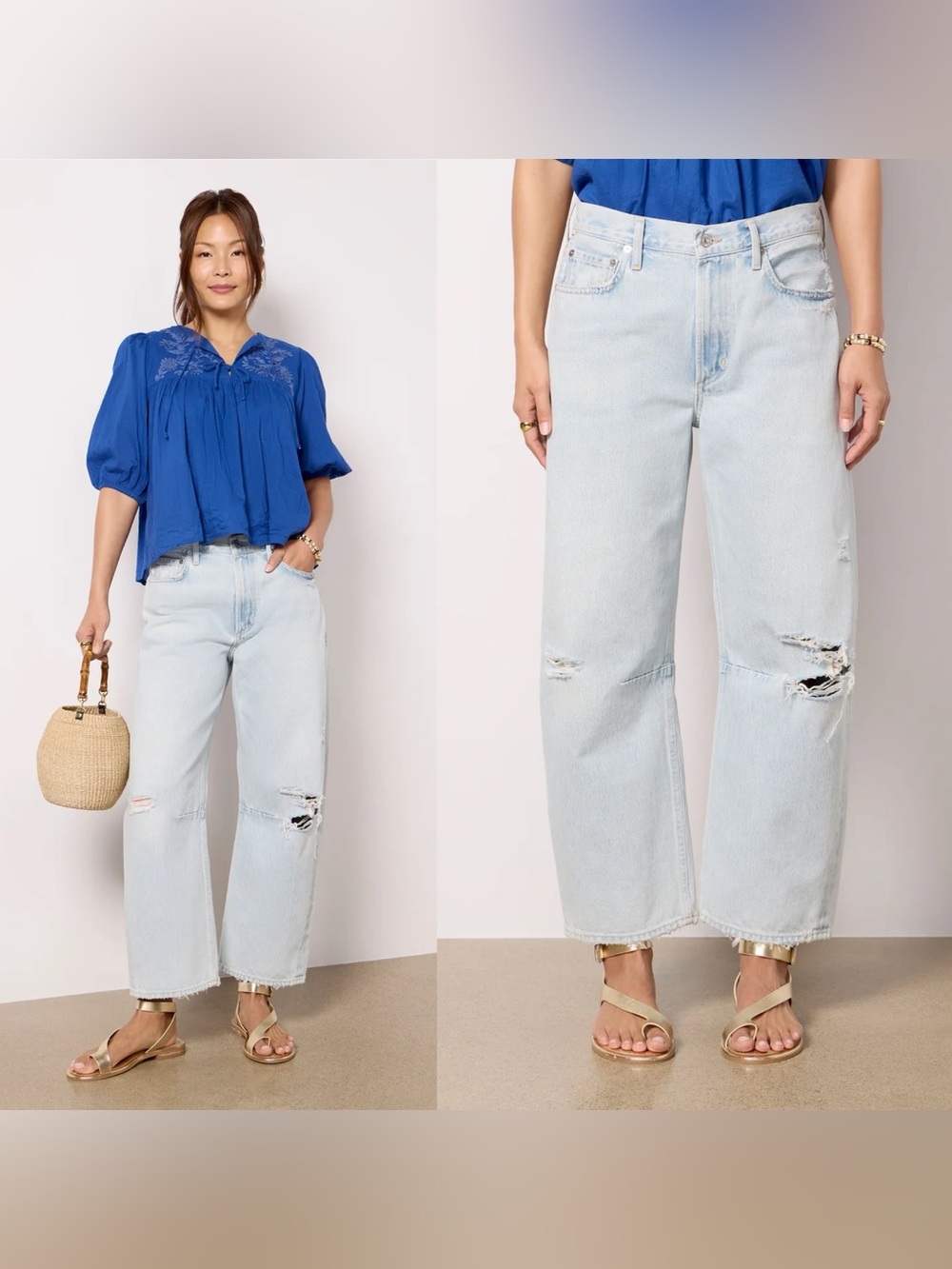 Citizens of Humanity Miro Destruction Barrel Jeans in the Liri wash, size 26